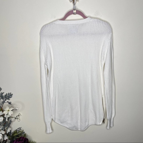 UNIF x UO Waffle Knit Tunic Sweater White {DD42} - Picture 7 of 11